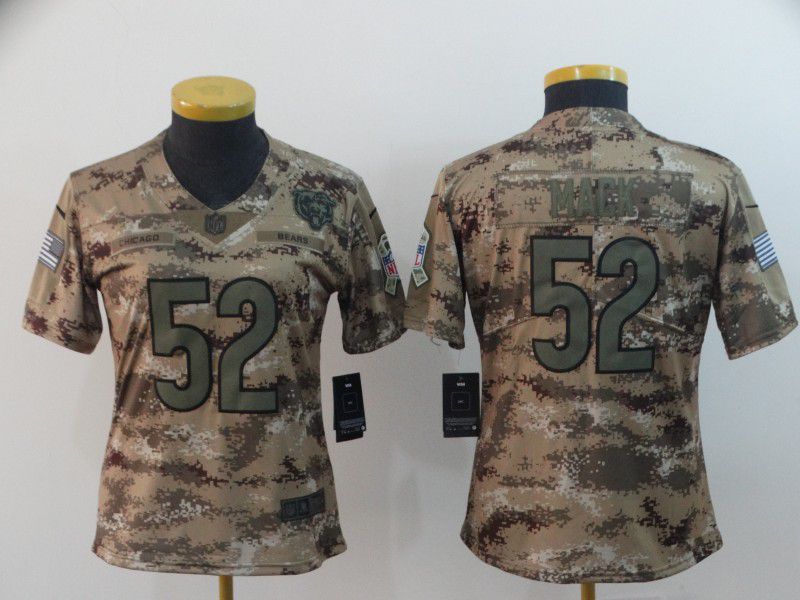 Women Chicago Bears #52 Mack Nike Camo Salute to Service Retired Player Limited NFL Jersey->youth nfl jersey->Youth Jersey